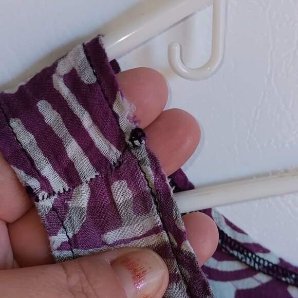 Ladies Visions Geometric Purple White Crop Tank Top Lightweight‎ Large C23 - Picture 3 of 6